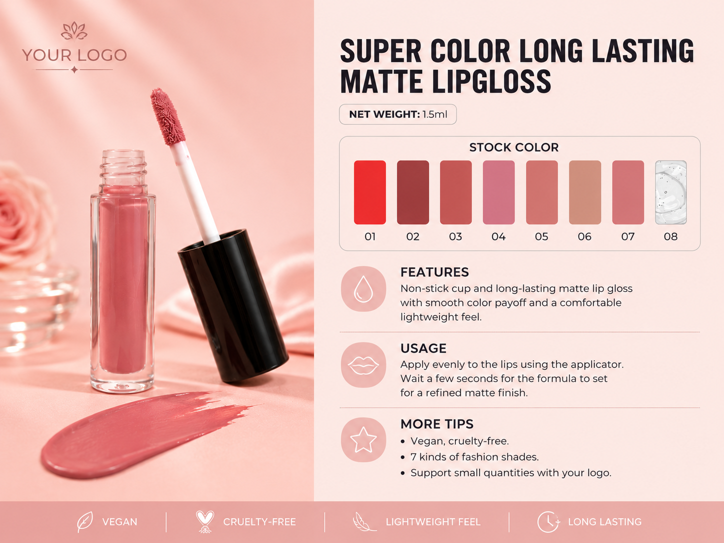 Matte Lipgloss Single Display